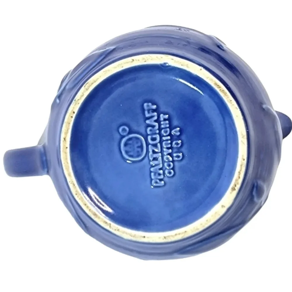 PFALTZGRAFF WYNGATE BLUE CREAMER WITH EMBOSSED LEAVES